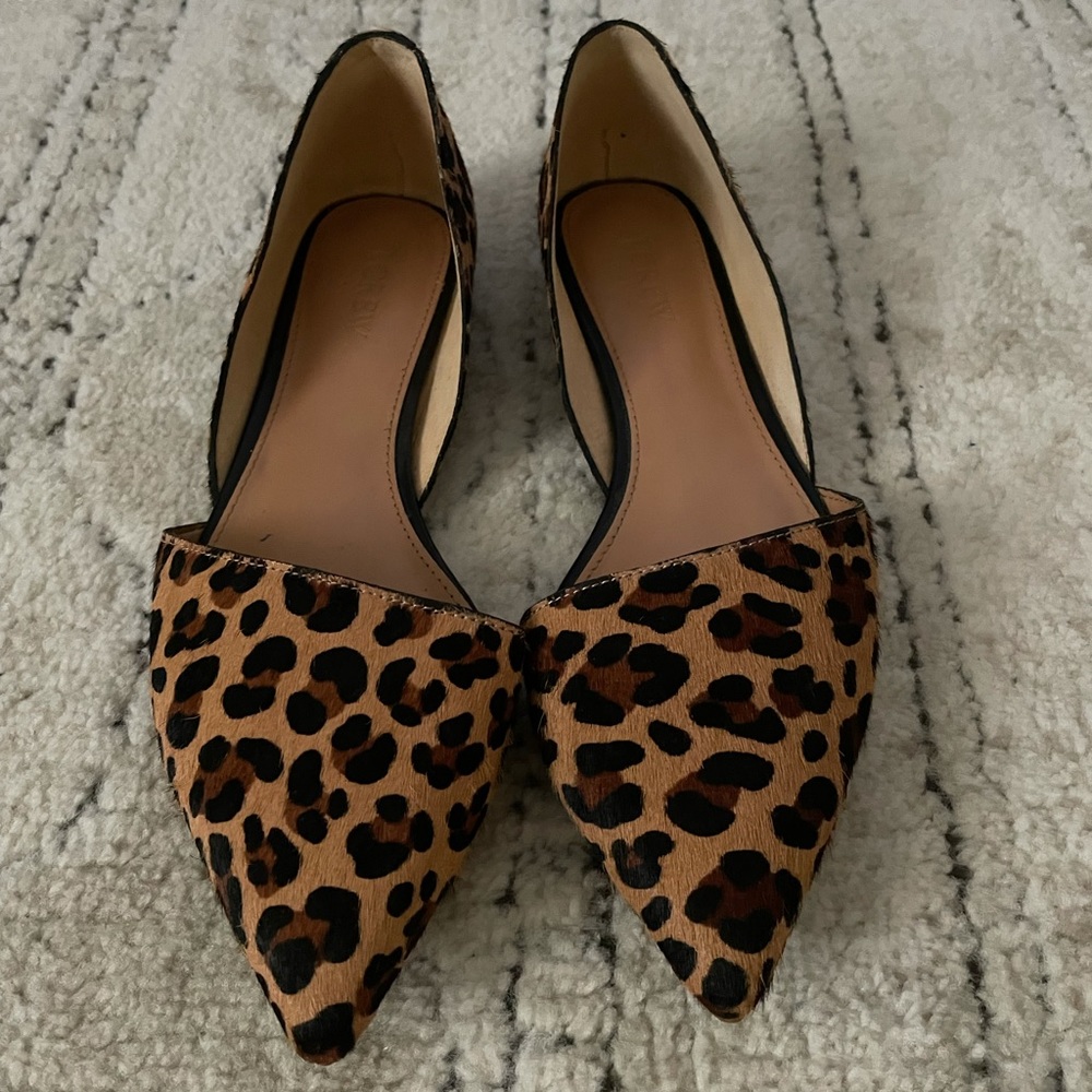J. Crew Leopard Print Calf Hair Flats